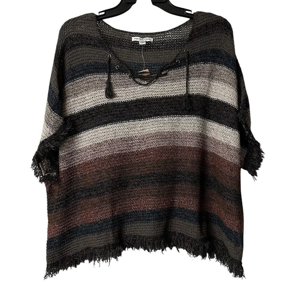 NWT AEO American Eagle Outfitters Womens Short Sleeve Open Knit Top Shirt XS/S